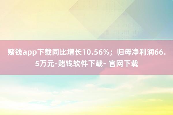 赌钱app下载同比增长10.56%；归母净利润66.5万元-赌钱软件下载- 官网下载